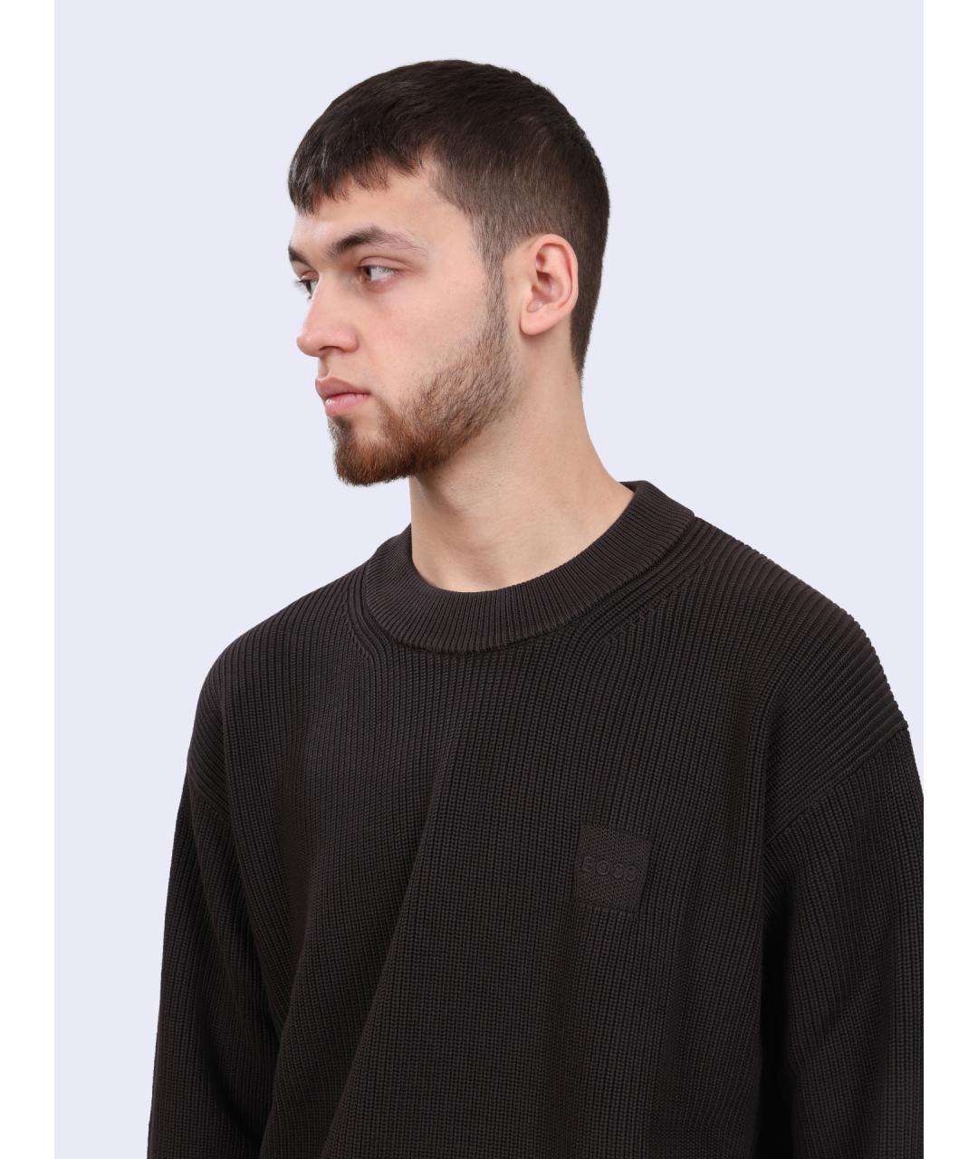 HUGO BOSS Коричневый хлопковый джемпер / свитер, фото 5