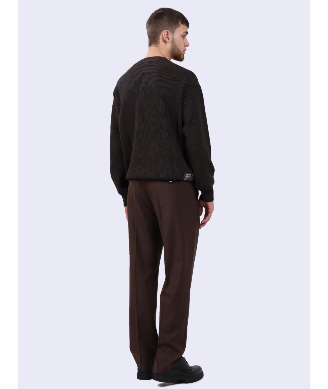 HUGO BOSS Коричневый хлопковый джемпер / свитер, фото 7