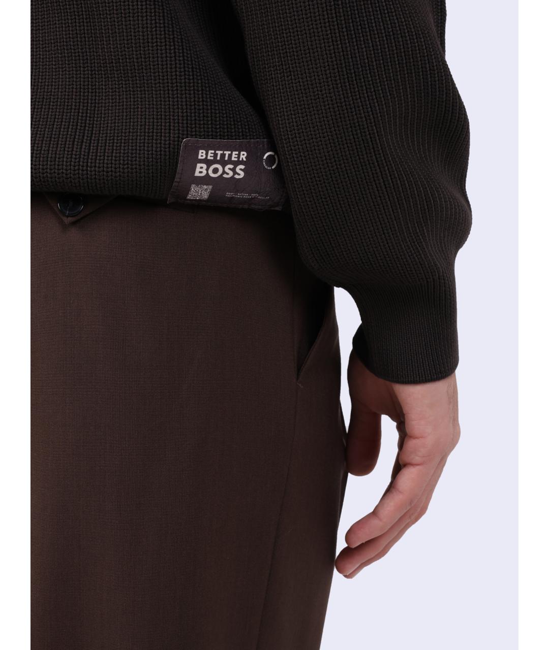 HUGO BOSS Коричневый хлопковый джемпер / свитер, фото 6