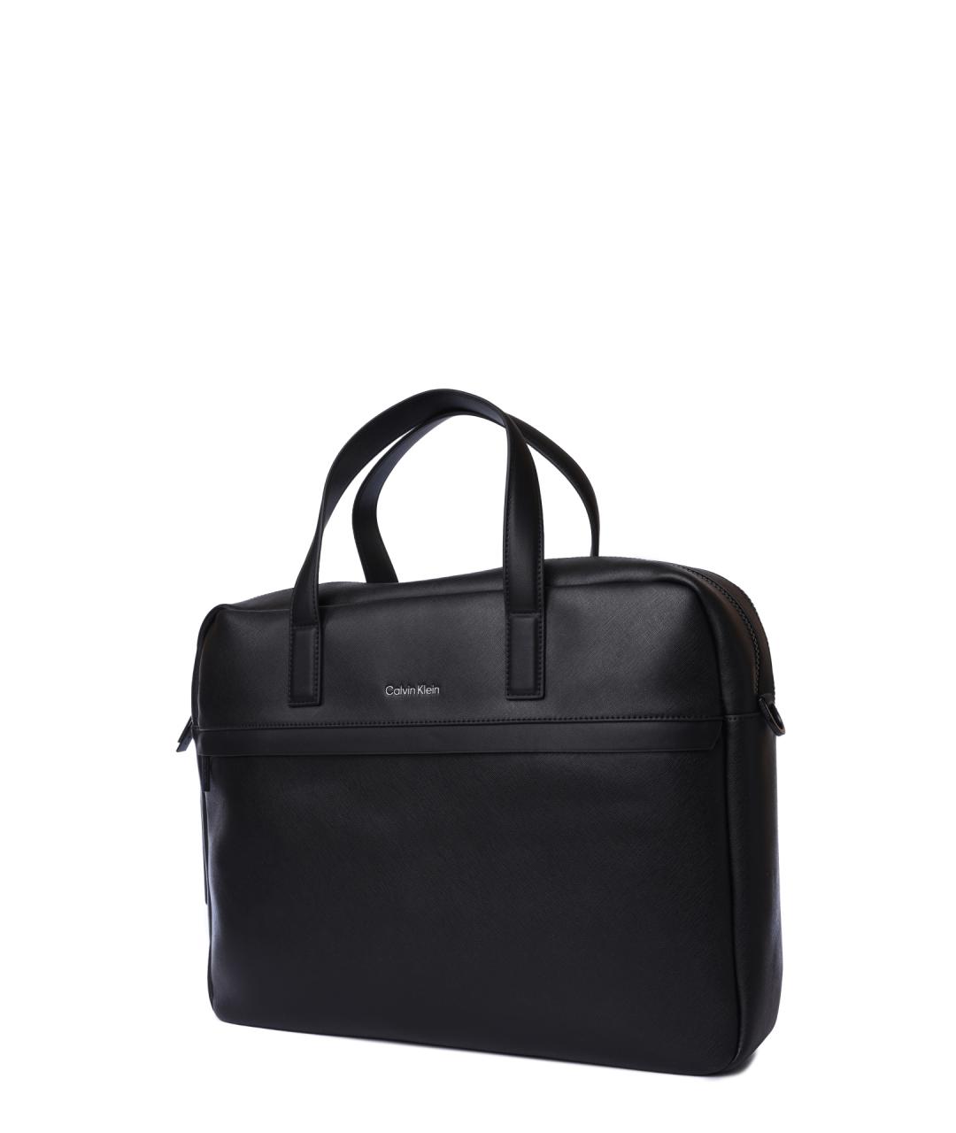 CALVIN KLEIN Черный портфель из искусственной кожи, фото 2