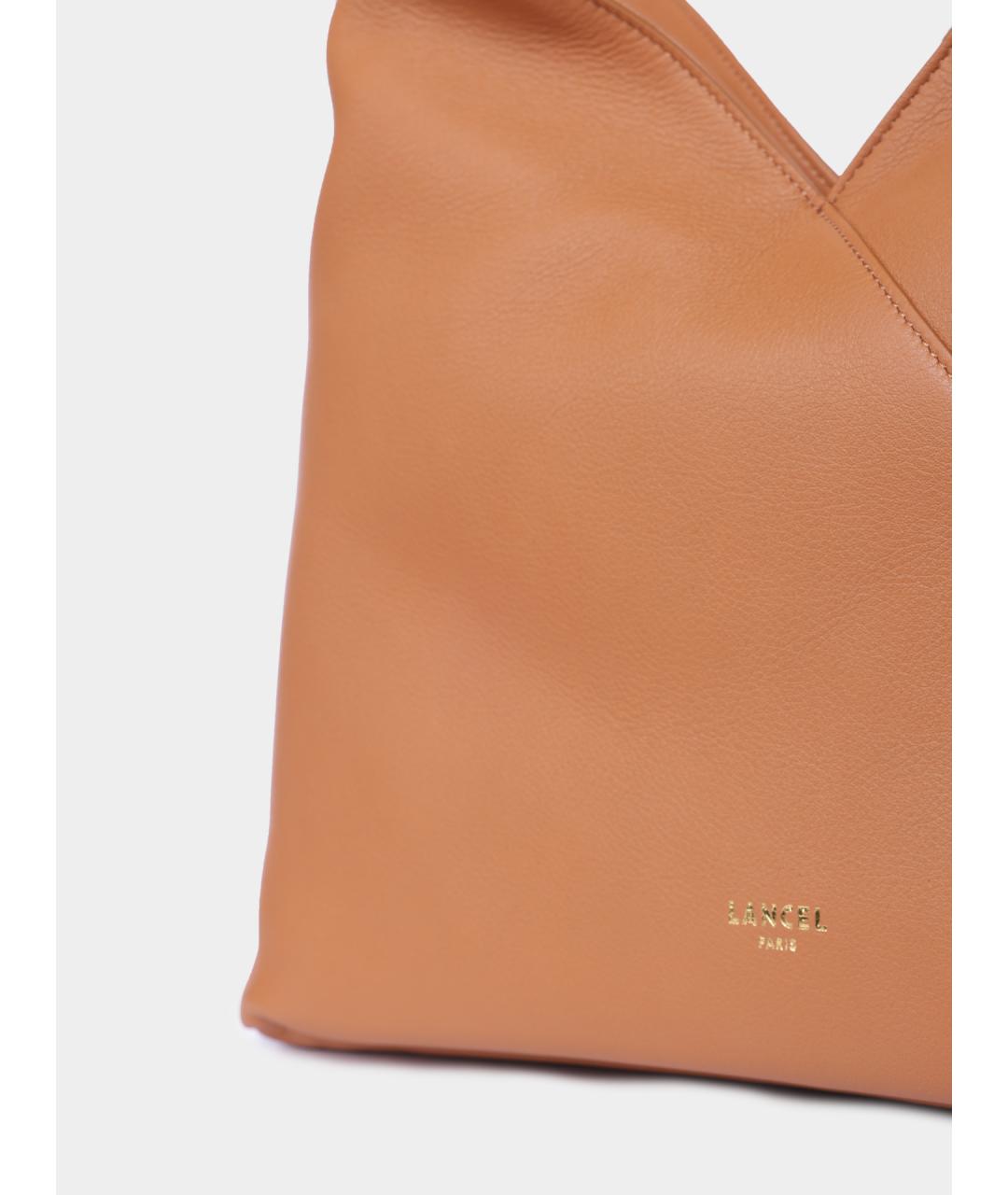 LANCEL Коричневая кожаная сумка через плечо, фото 3