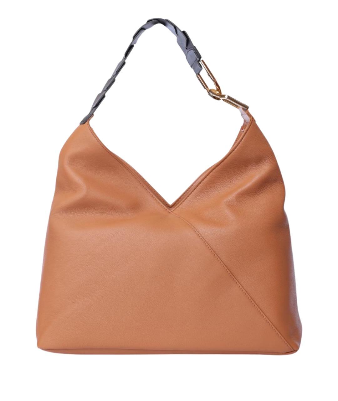 LANCEL Коричневая кожаная сумка через плечо, фото 1