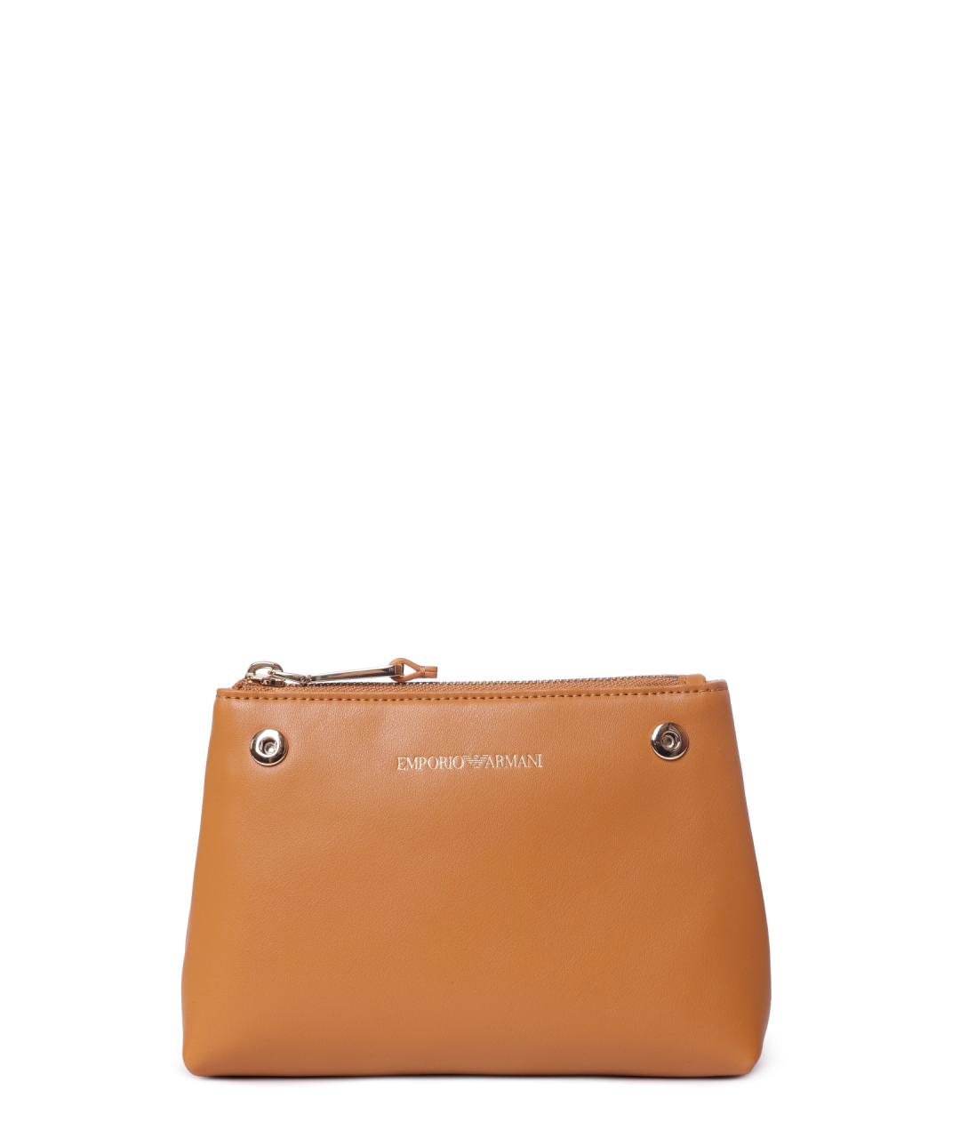 EMPORIO ARMANI Коричневая кожаная сумка тоут, фото 5