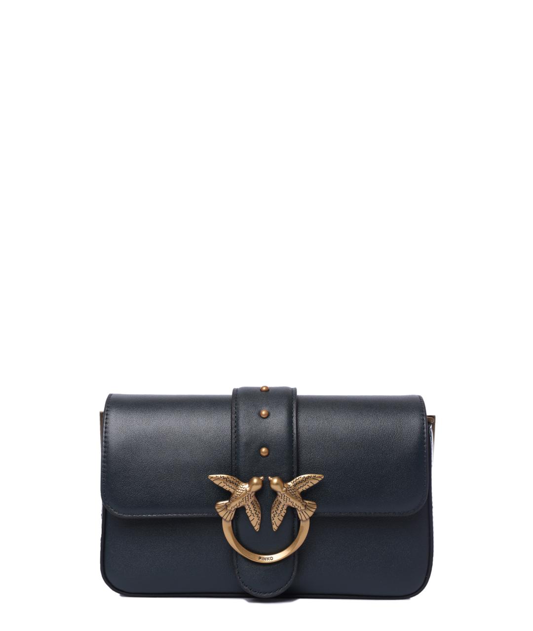 PINKO Темно-синяя кожаная сумка через плечо, фото 2