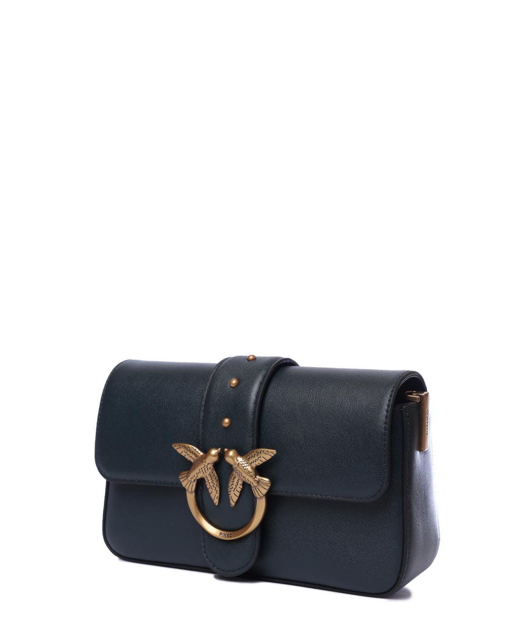 PINKO Темно-синяя кожаная сумка через плечо, фото 4