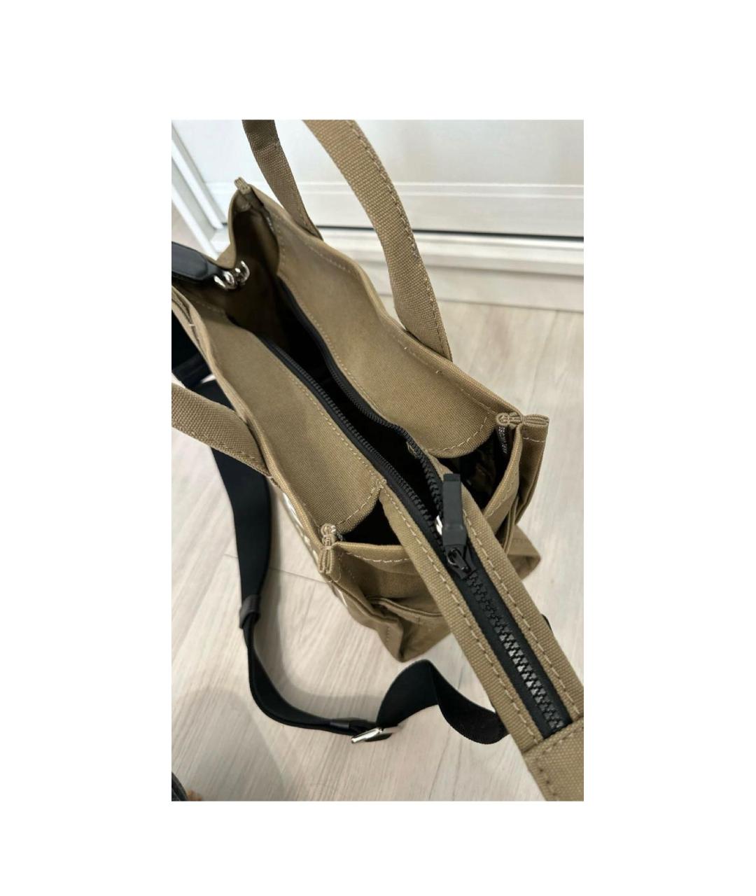 MARC JACOBS Хаки тканевая сумка тоут, фото 4