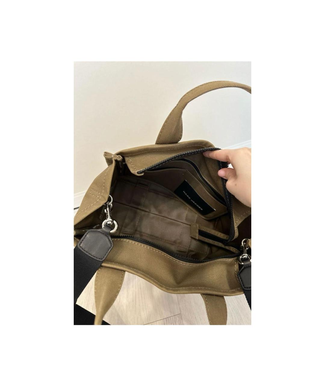 MARC JACOBS Хаки тканевая сумка тоут, фото 3