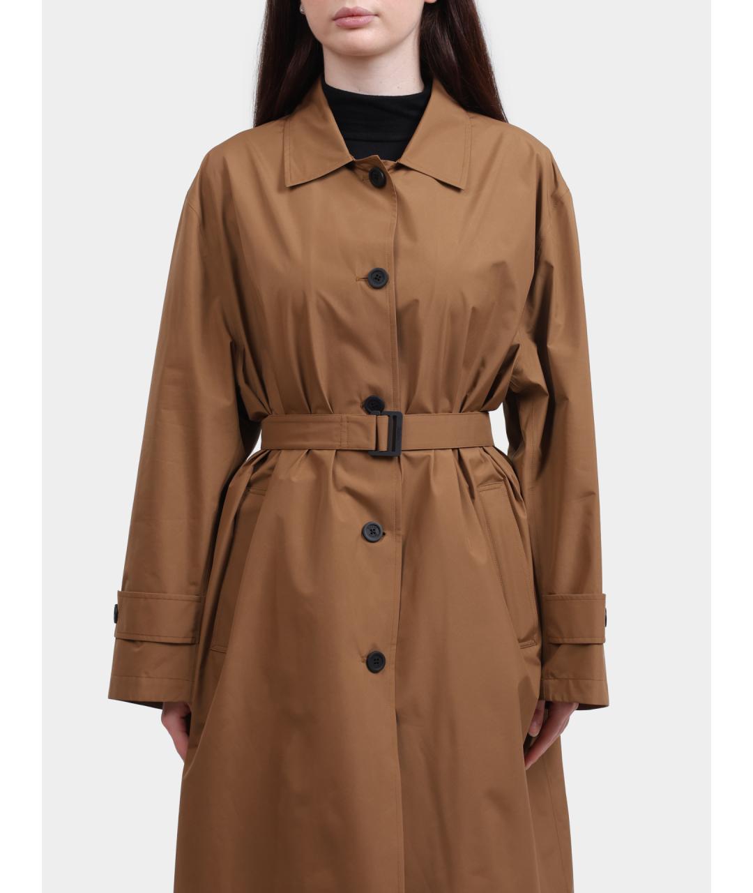HERNO Коричневый полиэстеровый тренч/плащ, фото 2