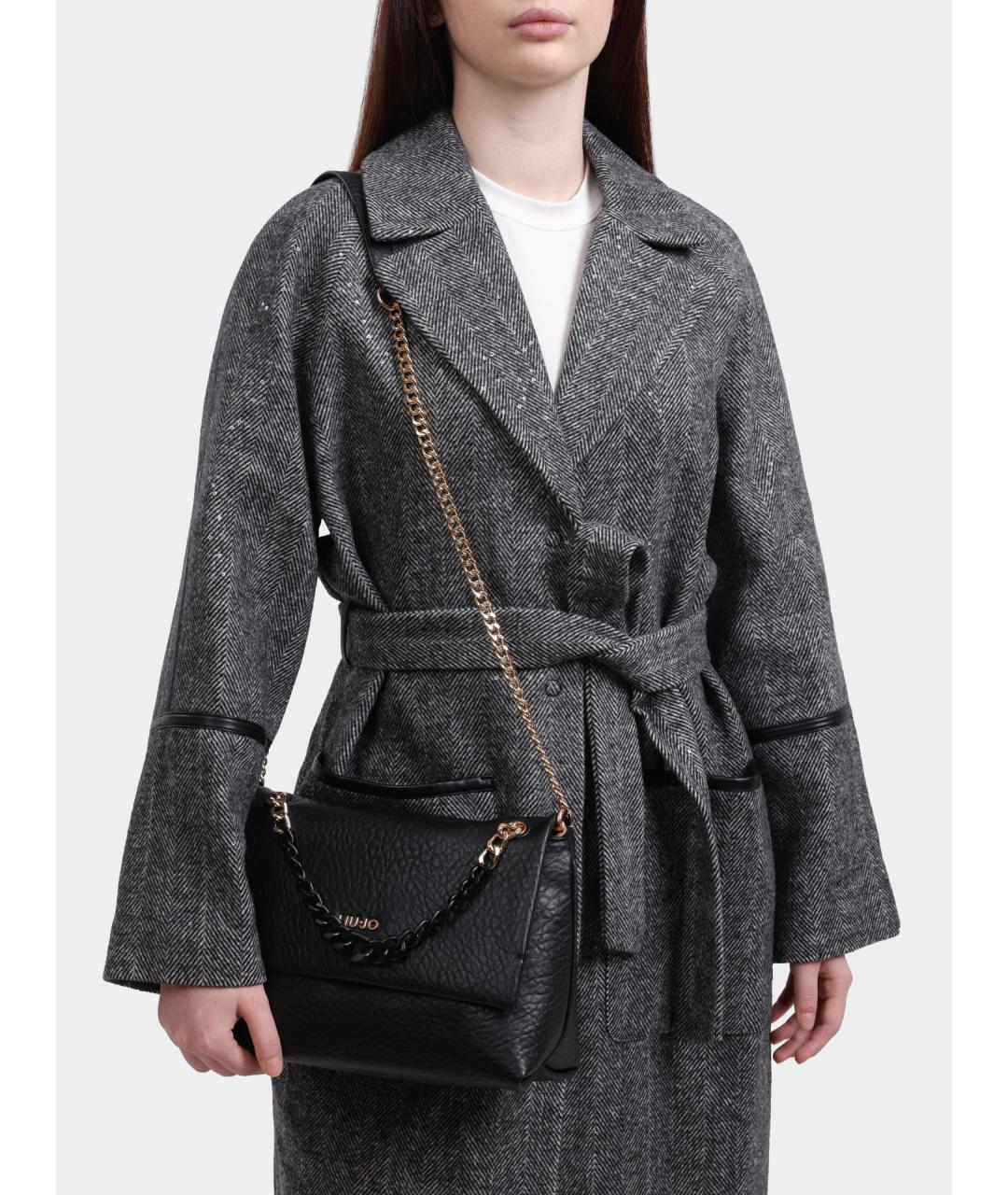 LIU JO Черная сумка через плечо из искусственной кожи, фото 2