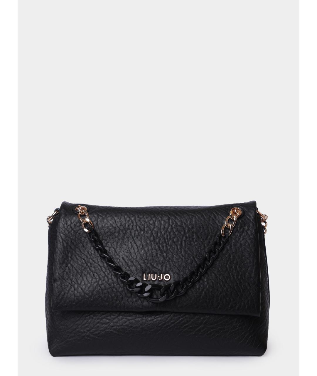 LIU JO Черная сумка через плечо из искусственной кожи, фото 7