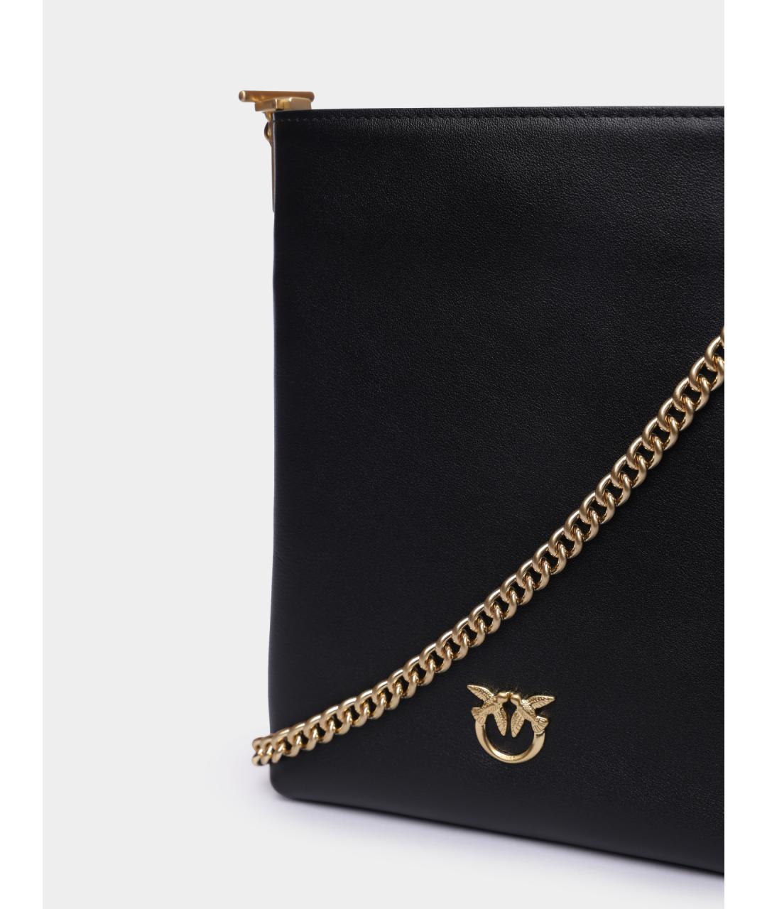 PINKO Черная кожаная сумка через плечо, фото 3