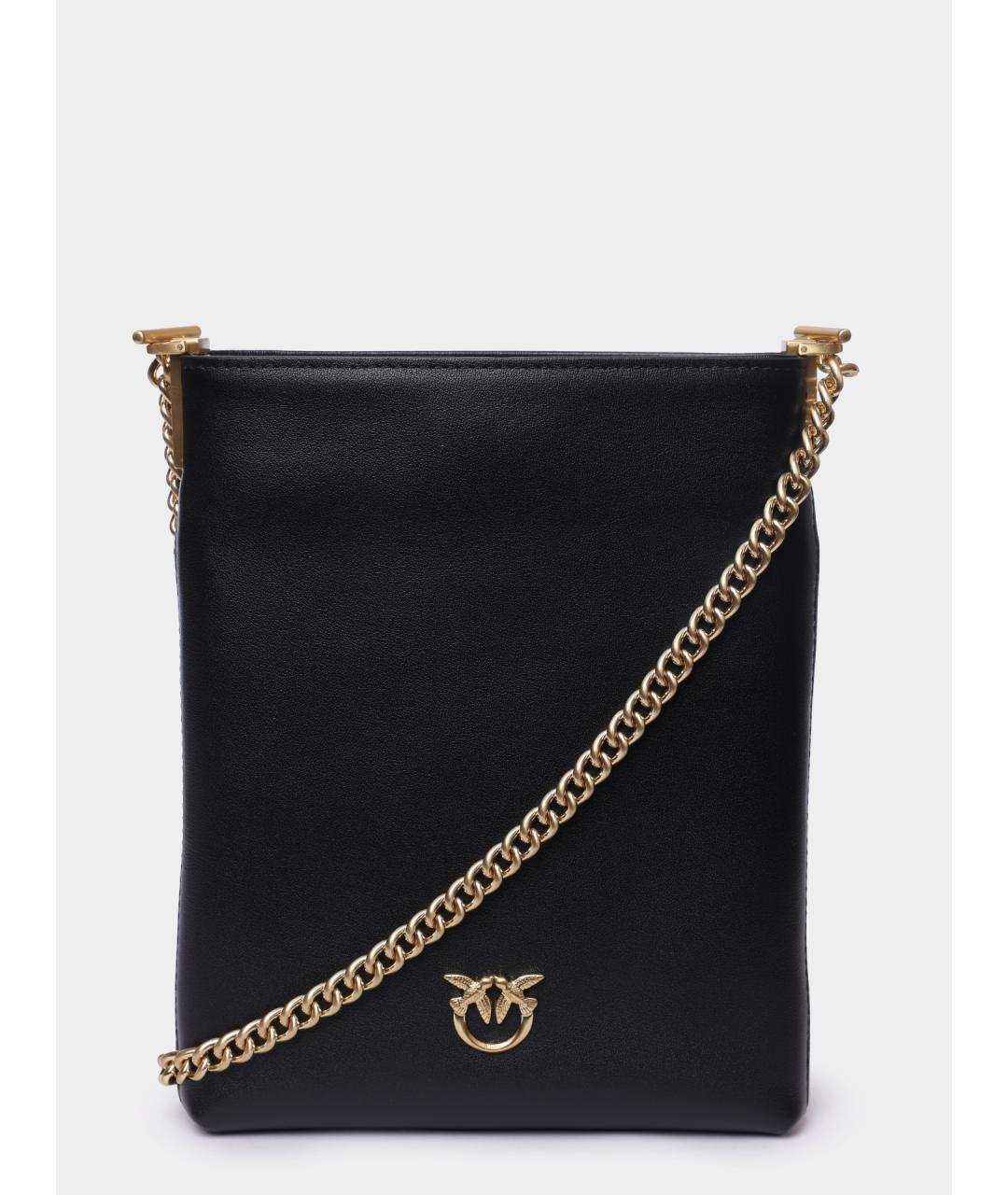 PINKO Черная кожаная сумка через плечо, фото 5