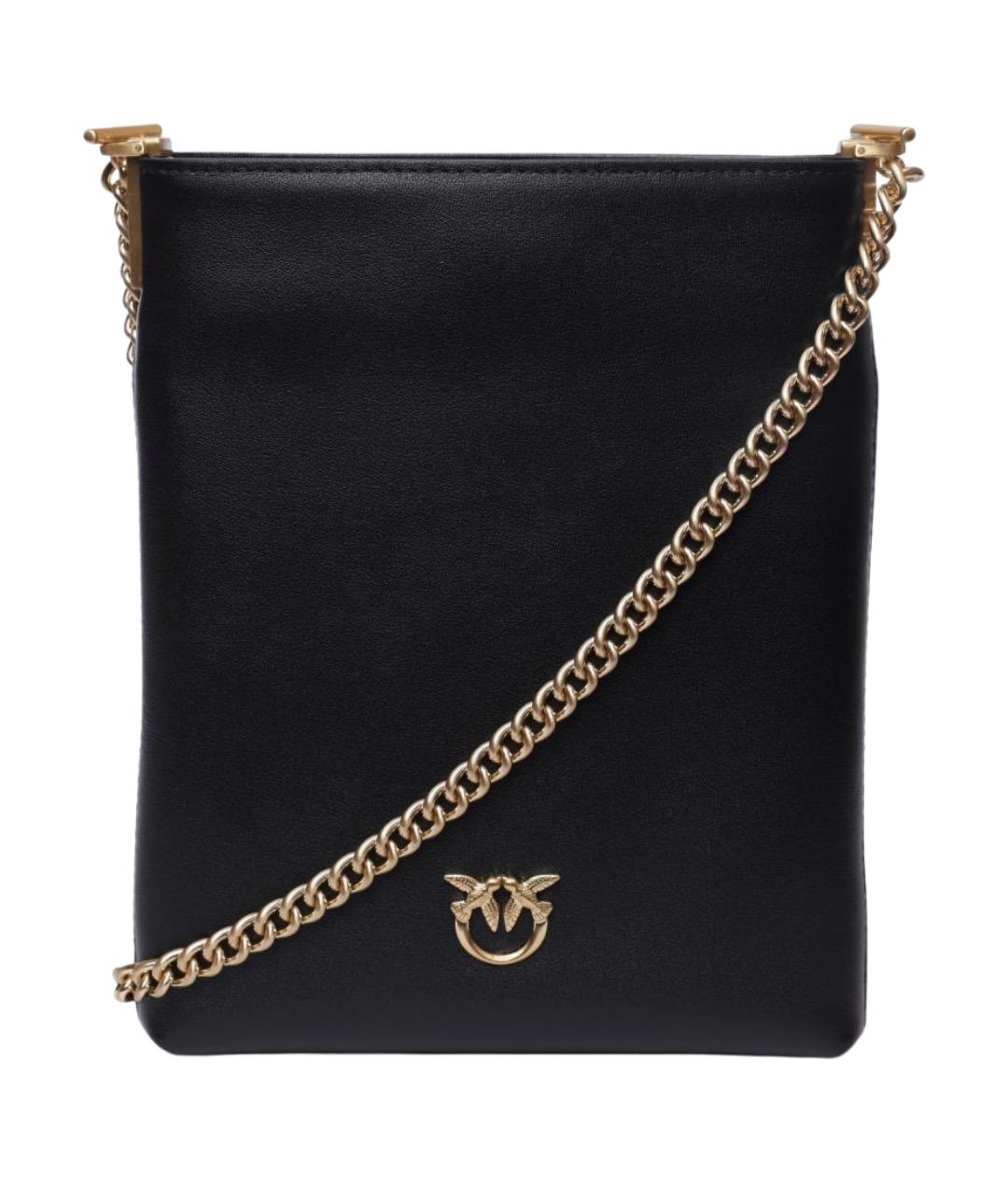 PINKO Черная кожаная сумка через плечо, фото 1