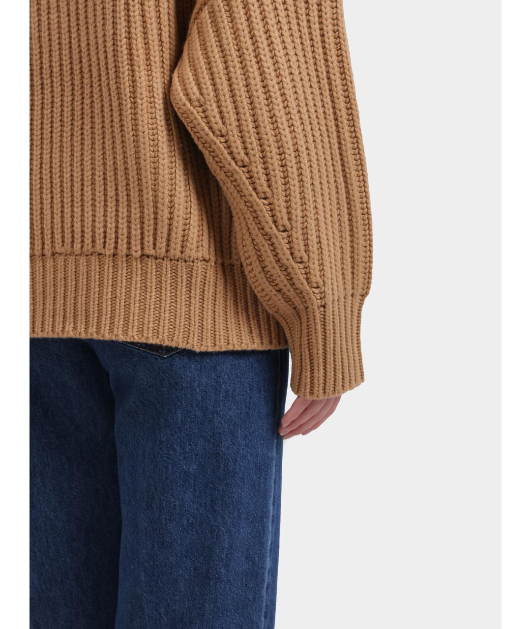 PINKO Горчичный шерстяной джемпер / свитер, фото 4