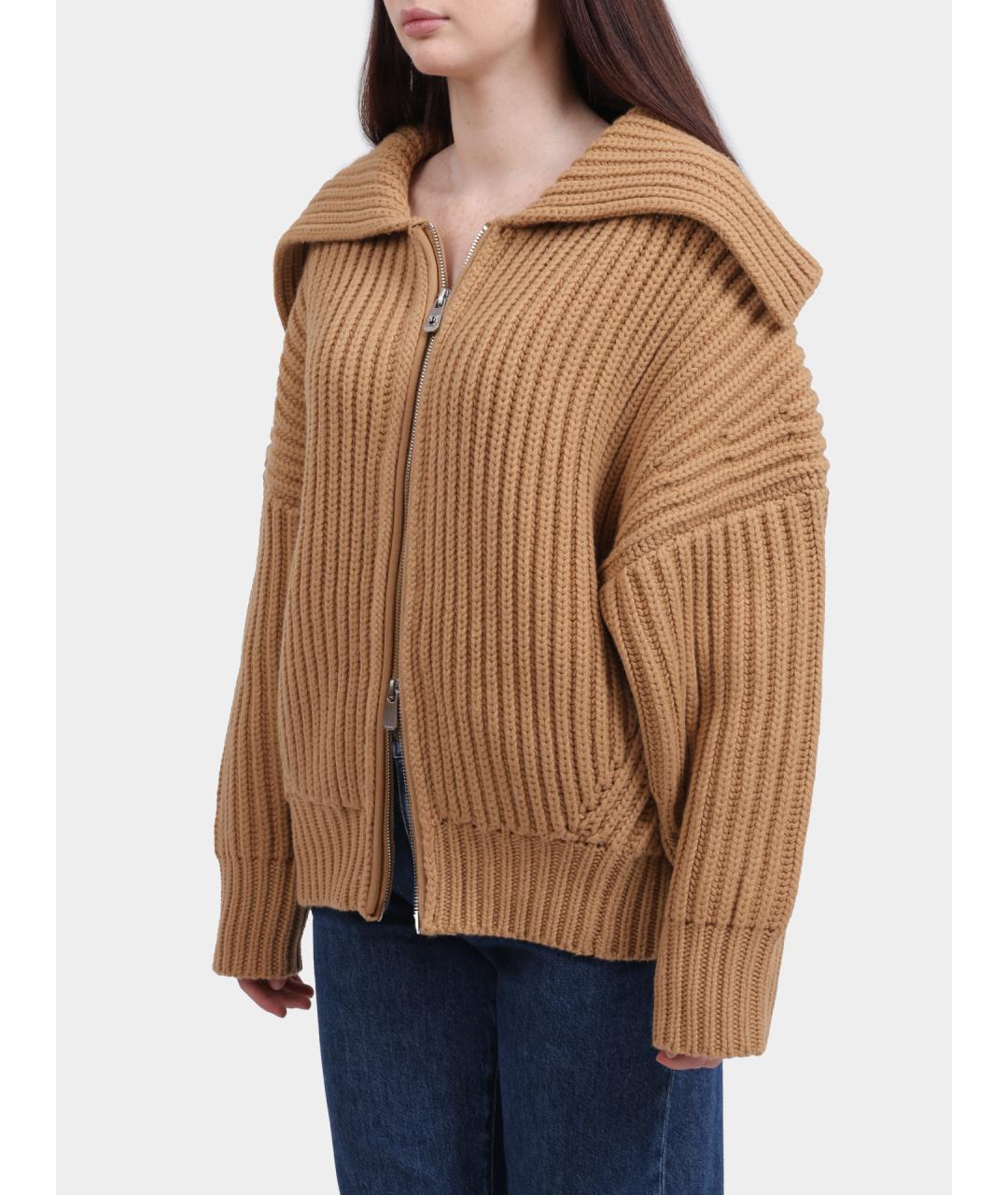 PINKO Горчичный шерстяной джемпер / свитер, фото 3