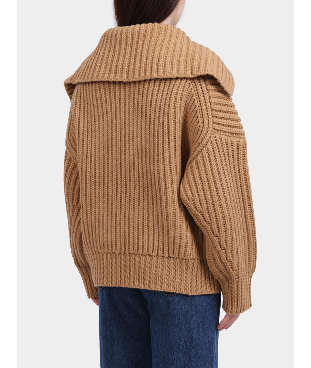 PINKO Горчичный шерстяной джемпер / свитер, фото 5