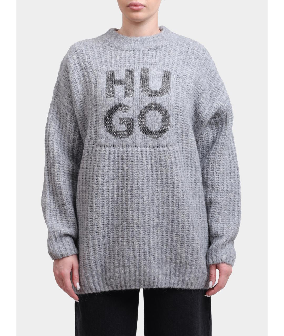 HUGO Серый джемпер / свитер, фото 5