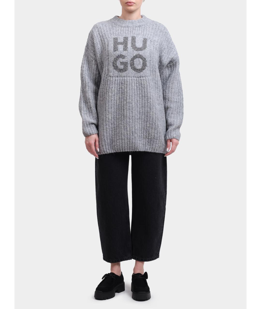 HUGO Серый джемпер / свитер, фото 2