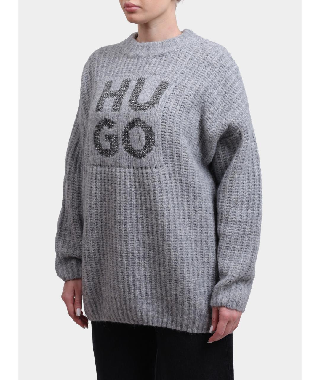HUGO Серый джемпер / свитер, фото 3