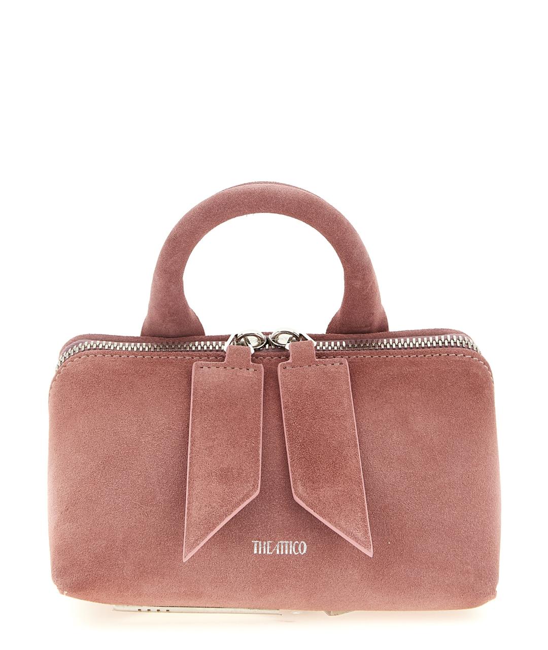 THE ATTICO Розовая замшевая сумка с короткими ручками, фото 1