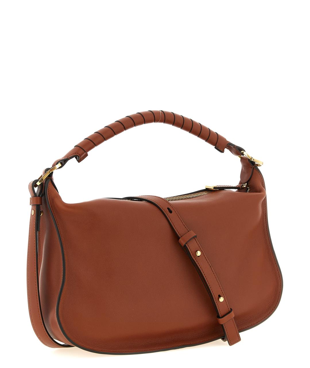 CHLOE Коричневая кожаная сумка через плечо, фото 2