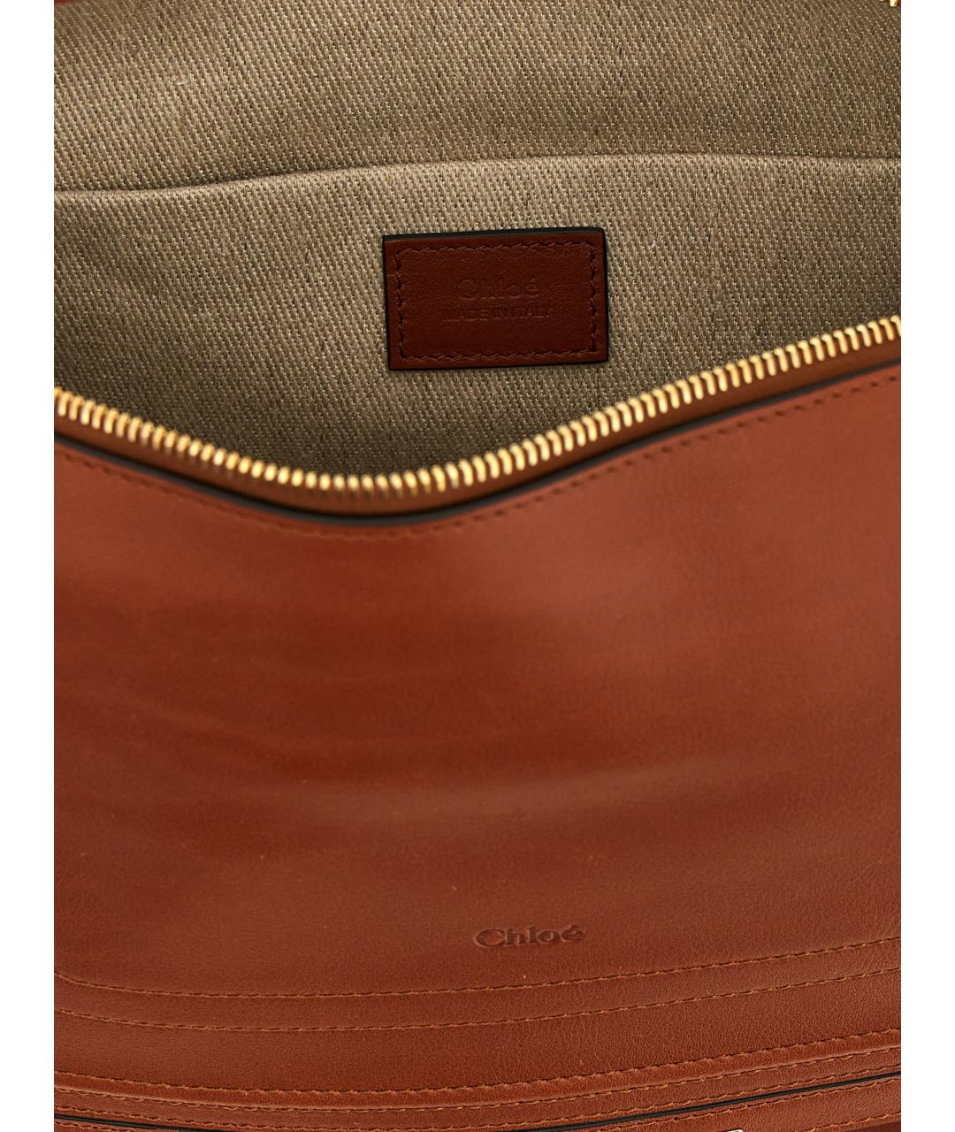 CHLOE Коричневая кожаная сумка через плечо, фото 4