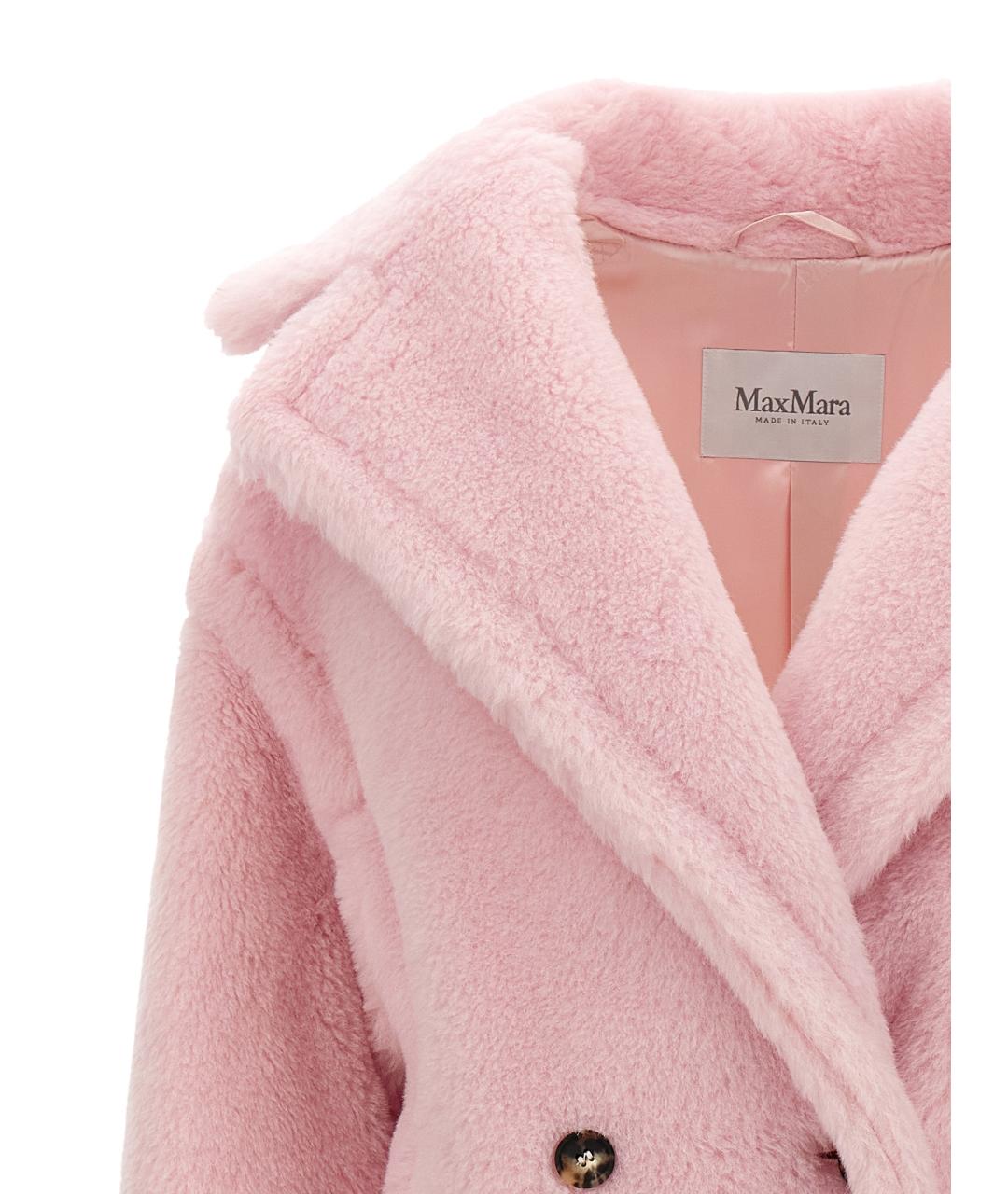 MAX MARA Розовое шерстяное пальто, фото 3