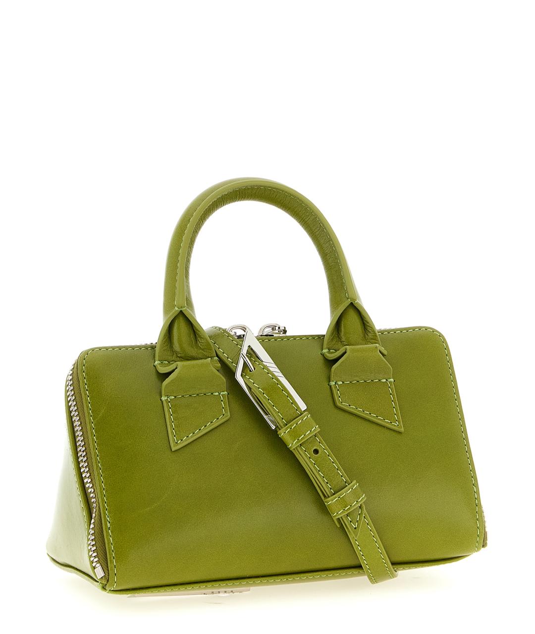 THE ATTICO Зеленая кожаная сумка с короткими ручками, фото 2