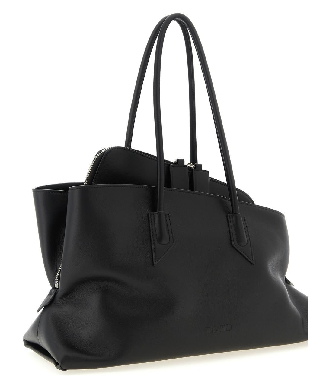 THE ATTICO Черная кожаная сумка через плечо, фото 3