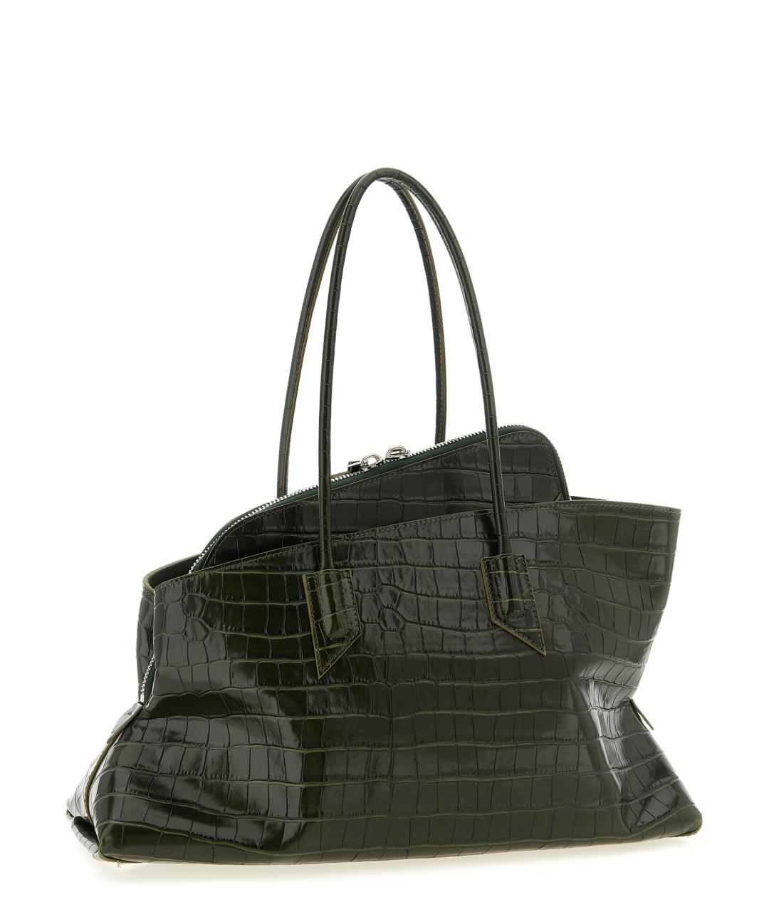 THE ATTICO Зеленая кожаная сумка через плечо, фото 2