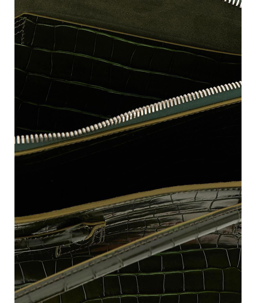 THE ATTICO Зеленая кожаная сумка через плечо, фото 4