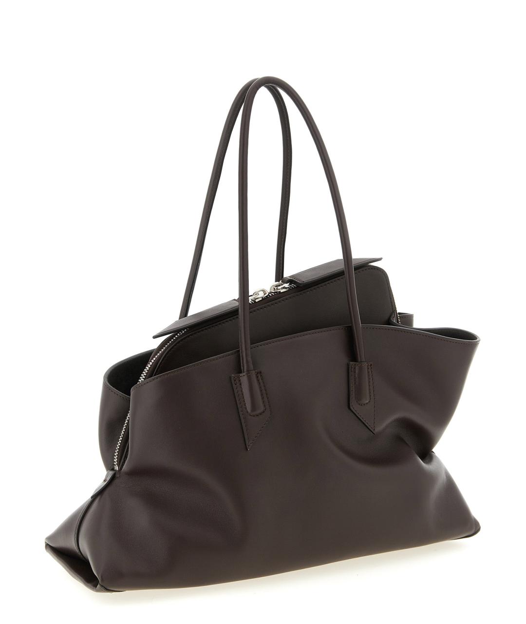 THE ATTICO Коричневая кожаная сумка через плечо, фото 2