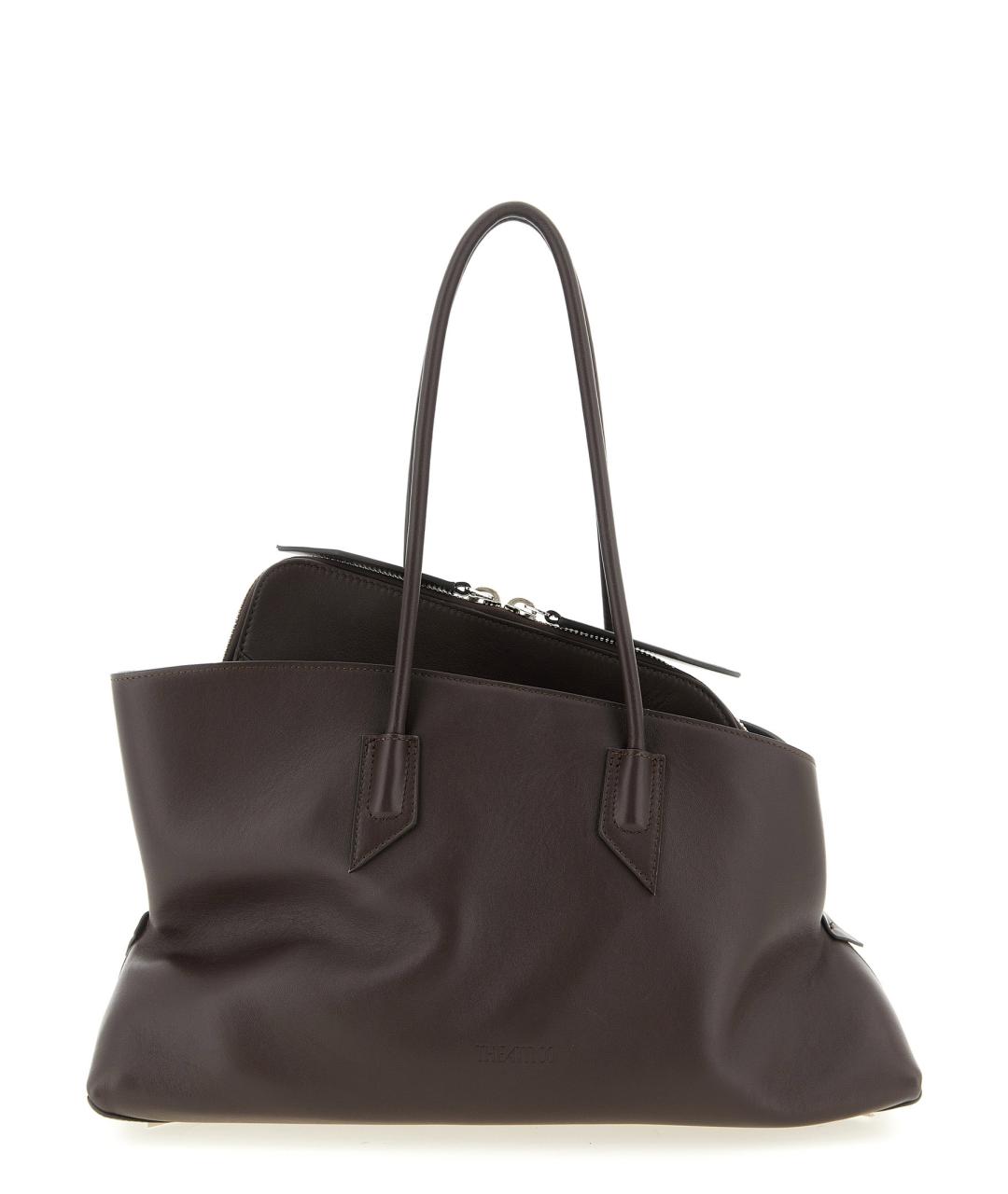 THE ATTICO Коричневая кожаная сумка через плечо, фото 1