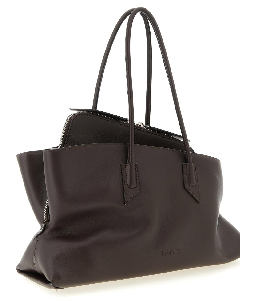 THE ATTICO Коричневая кожаная сумка через плечо, фото 3