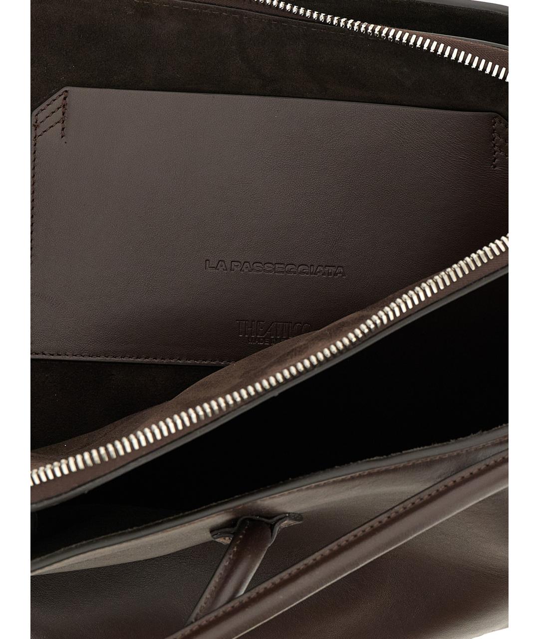 THE ATTICO Коричневая кожаная сумка через плечо, фото 4