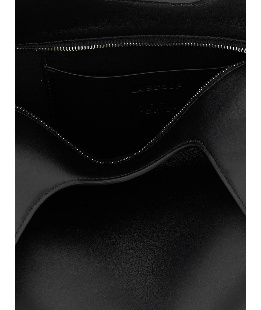 THE ATTICO Черная кожаная сумка через плечо, фото 4