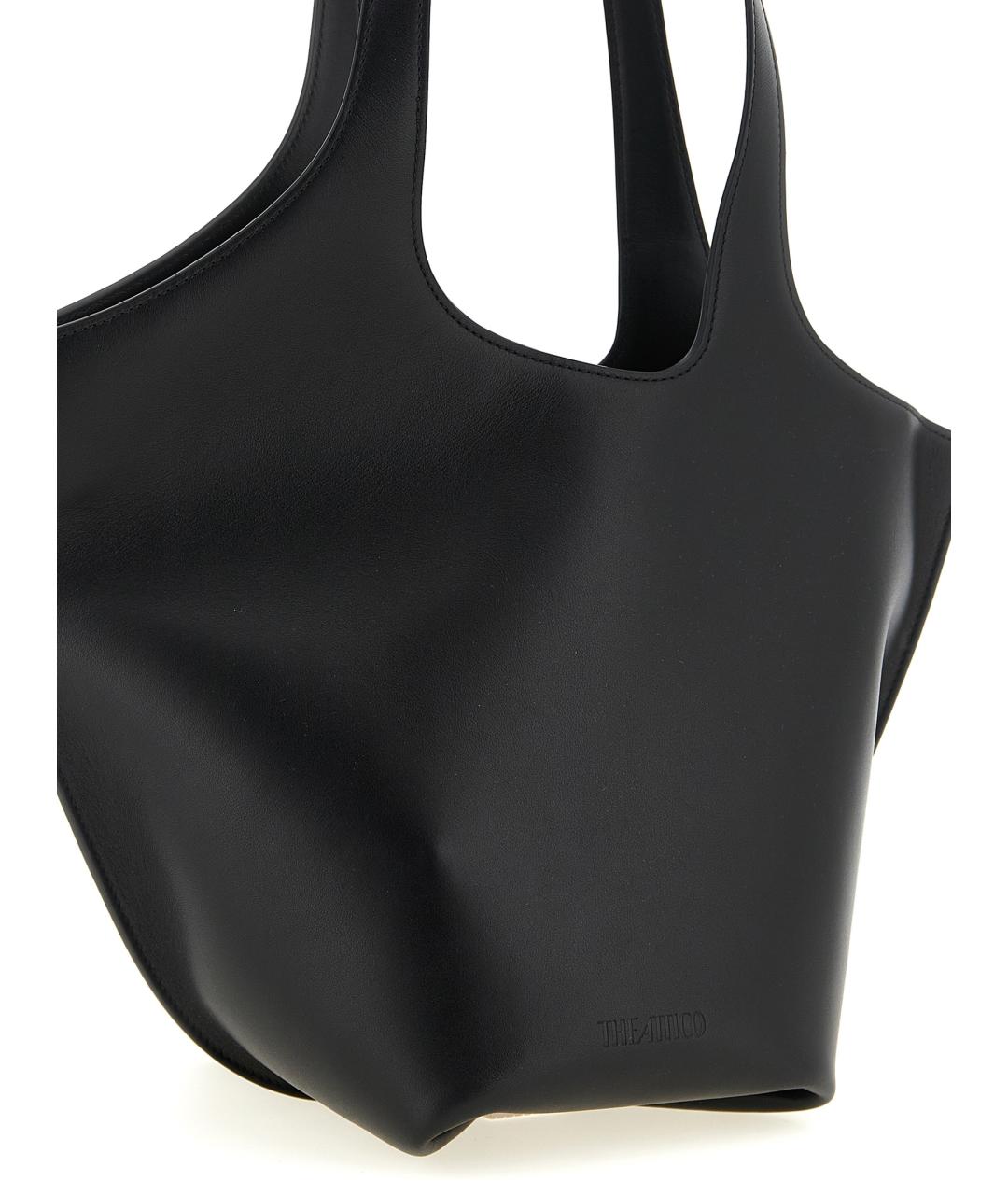 THE ATTICO Черная кожаная сумка через плечо, фото 3