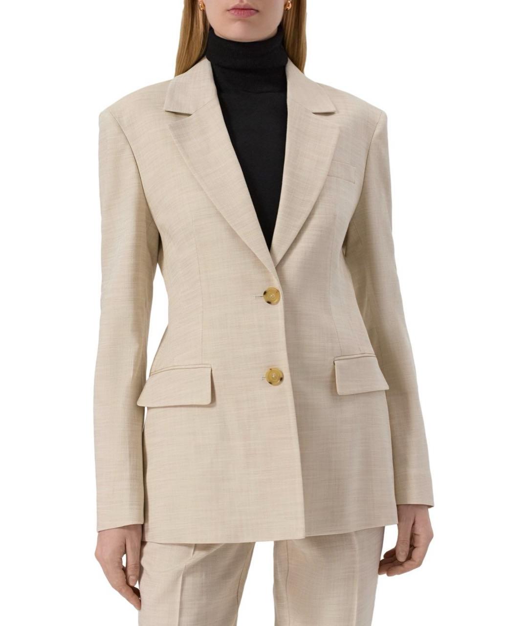 HUGO BOSS Бежевый вискозный костюм с брюками, фото 4