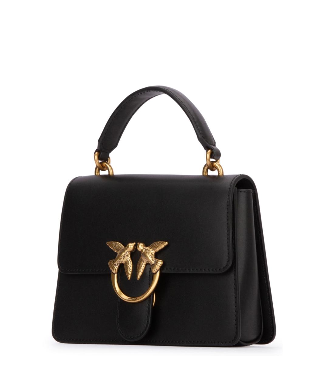 PINKO Черная кожаная сумка тоут, фото 2
