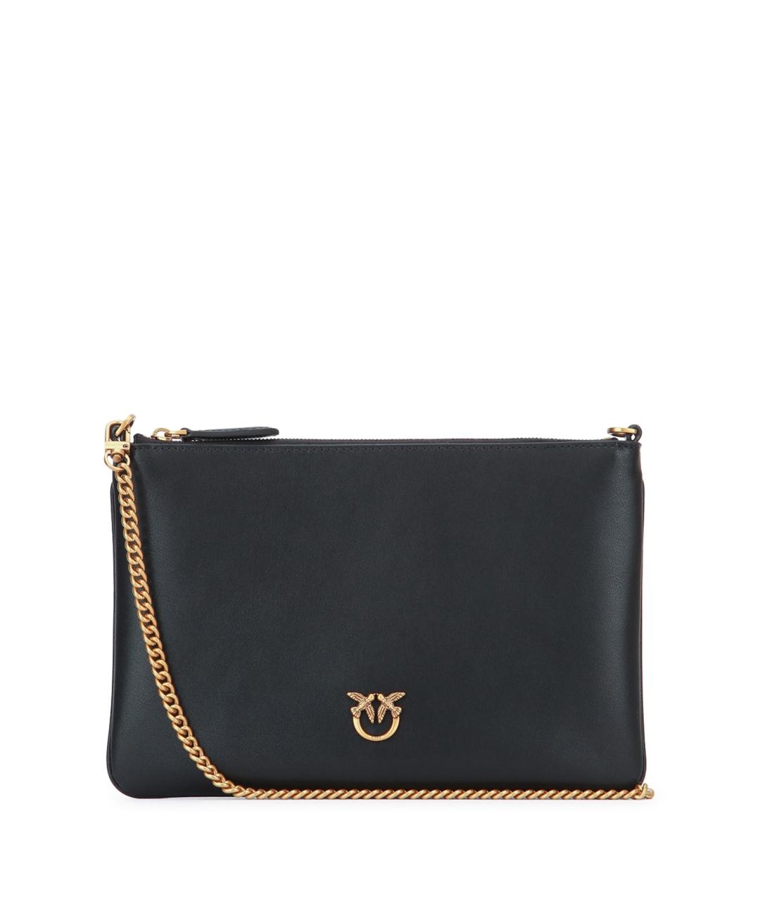 PINKO Черная кожаная сумка через плечо, фото 1