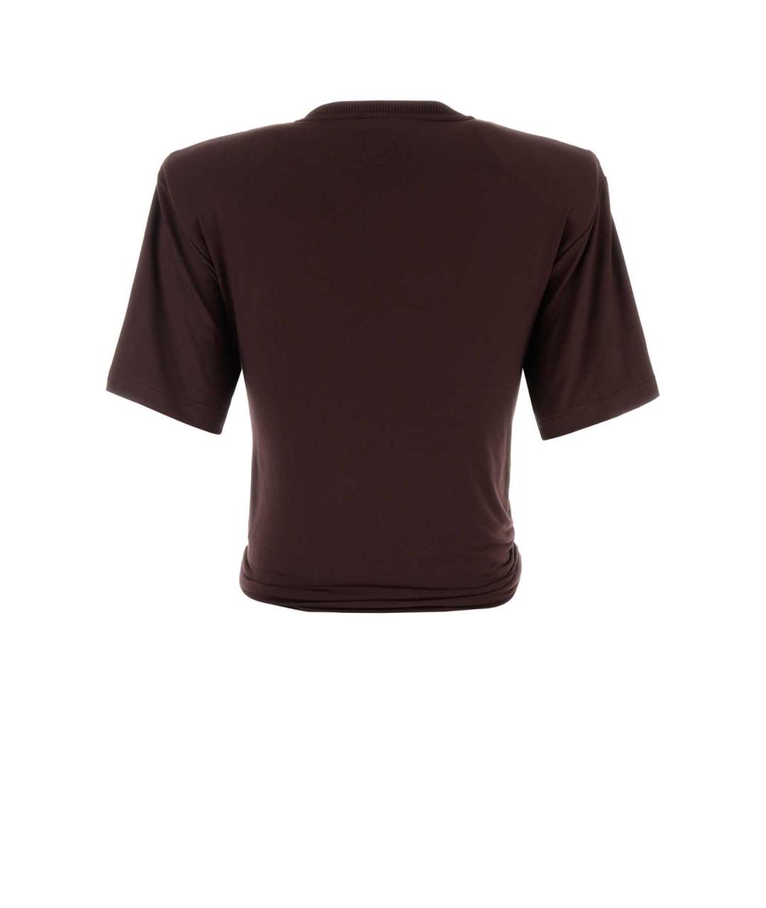 MAGDA BUTRYM Коричневая вискозная футболка, фото 2