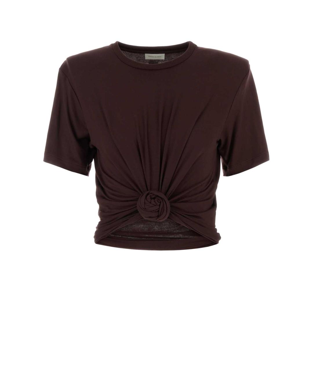 MAGDA BUTRYM Коричневая вискозная футболка, фото 1