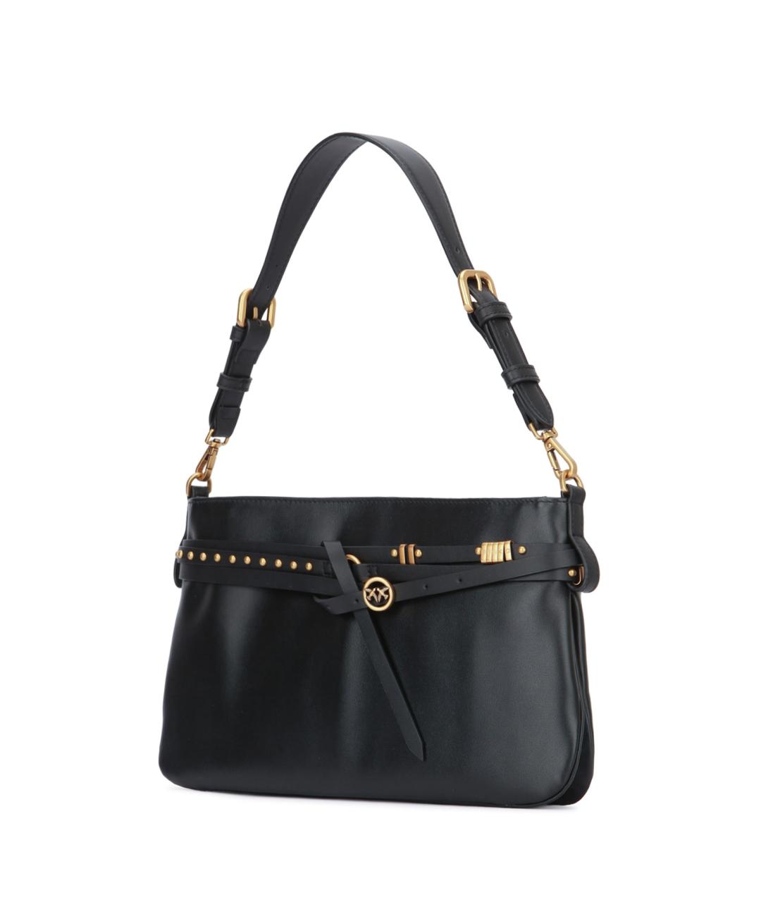 PINKO Черная кожаная сумка через плечо, фото 2