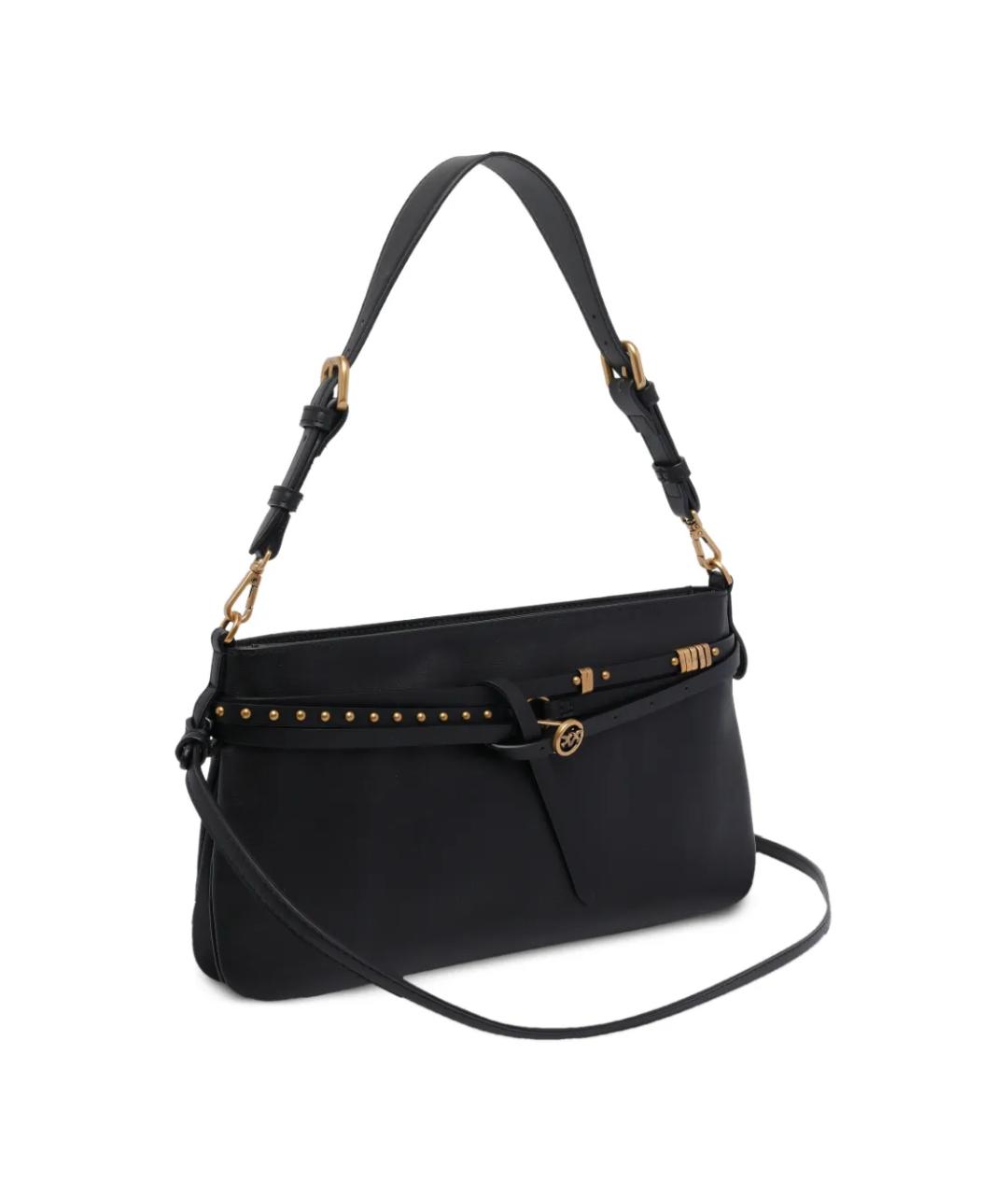 PINKO Черная кожаная сумка через плечо, фото 4