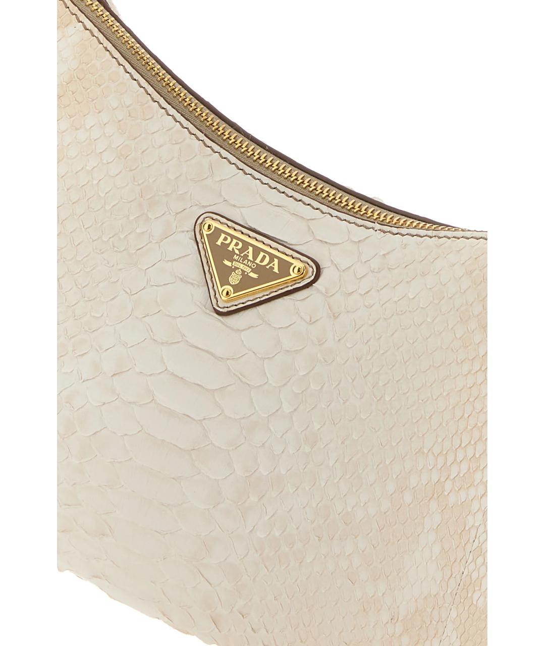 PRADA Белая сумка через плечо из экзотической кожи, фото 4