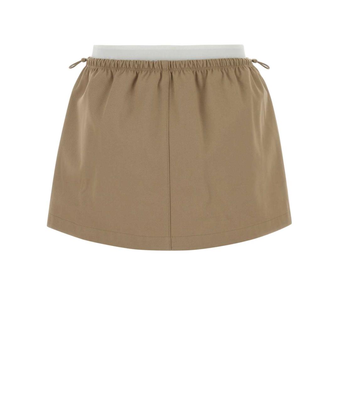 ALEXANDER WANG Бежевая хлопковая юбка мини, фото 2