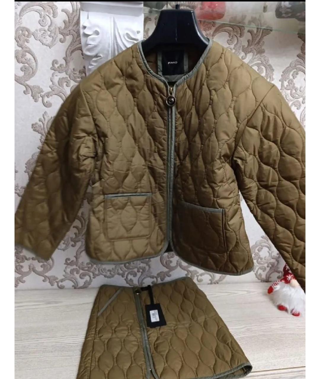 PINKO Хаки полиэстеровый костюм с юбками, фото 5