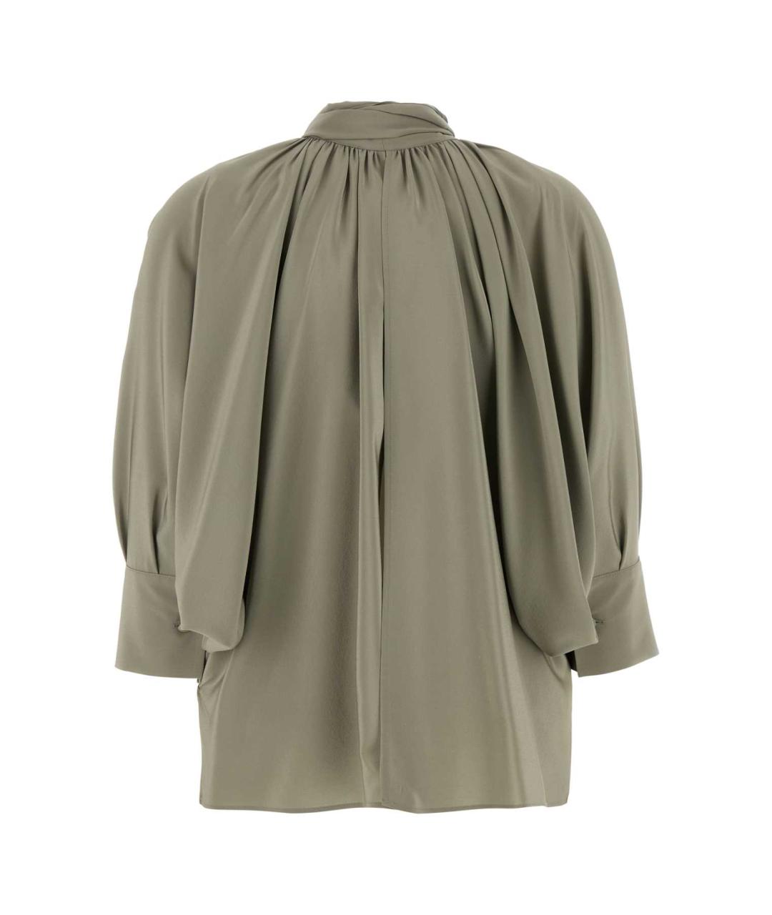 MAX MARA Зеленая шелковая блузы, фото 2