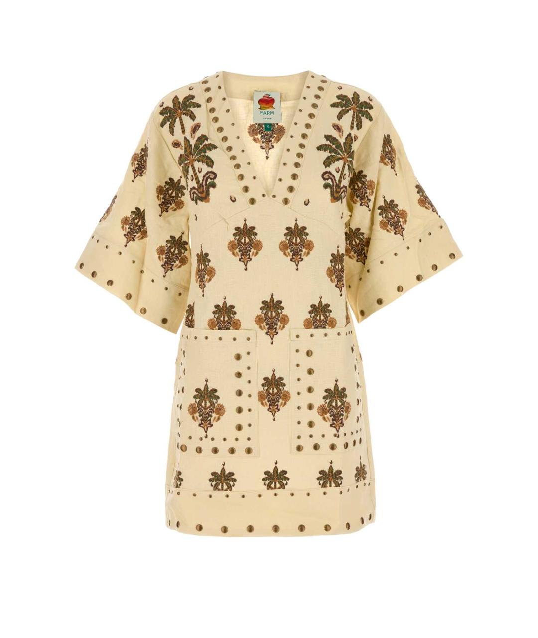 FARM RIO Мульти льняное платье, фото 1