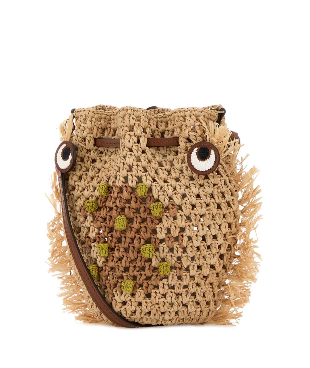 ANYA HINDMARCH Бежевая пелетеная сумка через плечо, фото 2